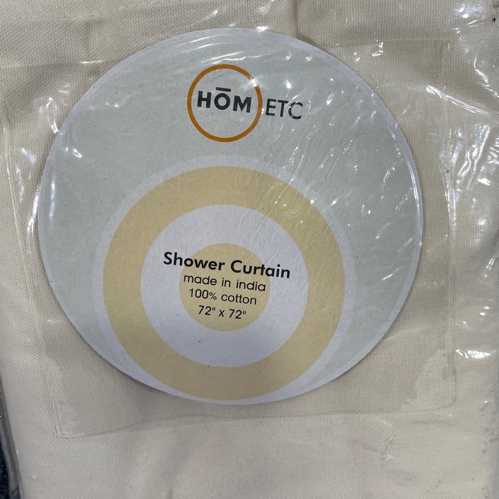 *NWT HOM ETC Beige 100% Cotton Shower Curtain - Picture 3 of 7